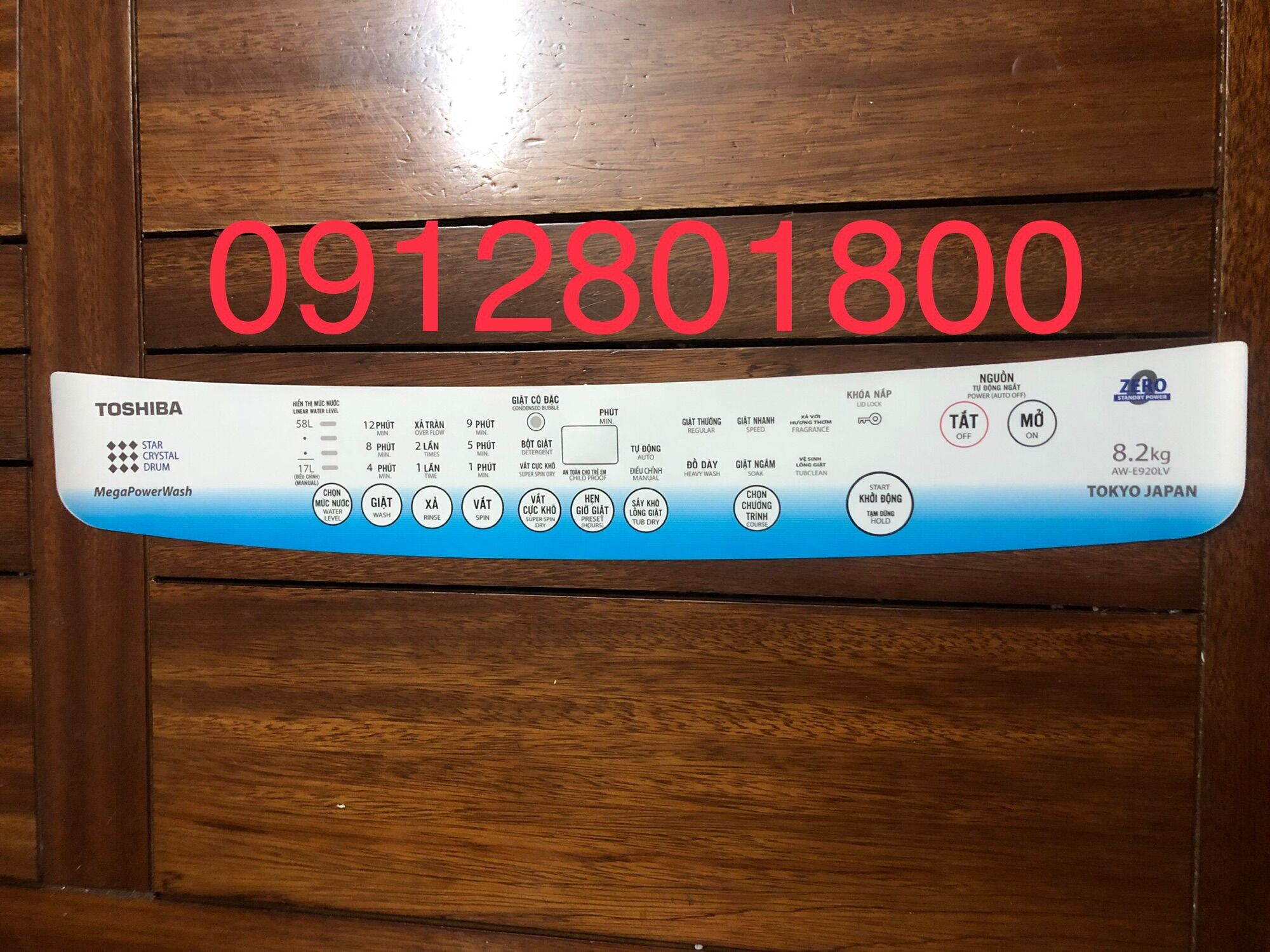 Tem bảng điều khiển máy giặt toshiba aw - e920lv tem mặt phím