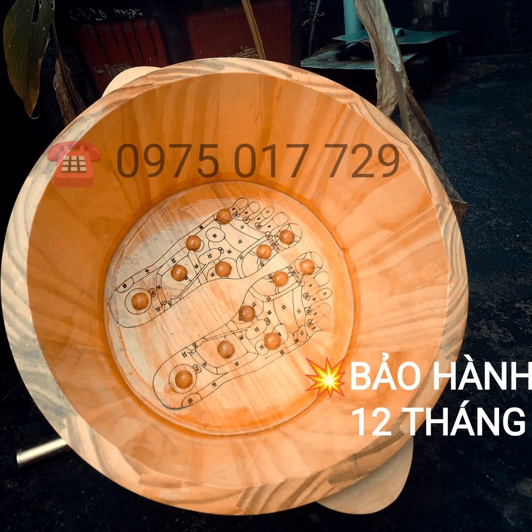 Chậu Ngâm Chân mát xa Chậu ngâm chân Gỗ Thông Massage Có Hình Bàn Chân - Chậu gỗ ngâm chân - Chậu massage chân - Chậu mát xa chân