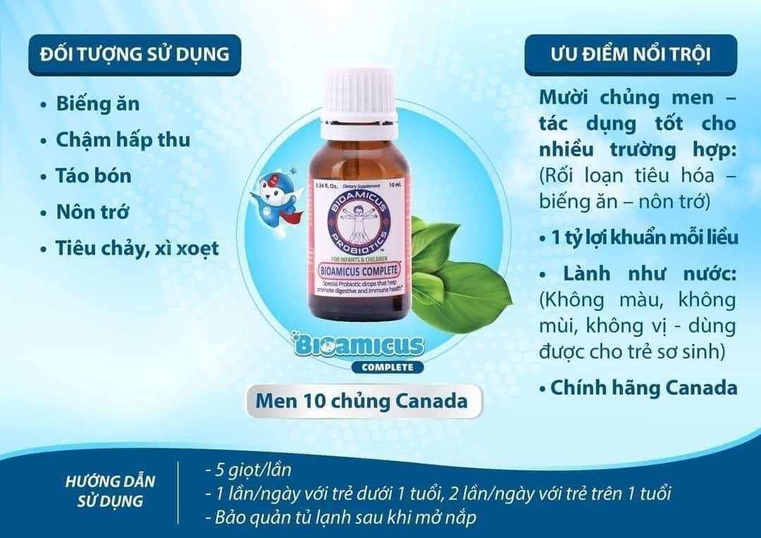 Men vi sinh 10 chủng Bioamicus Complete 10ml