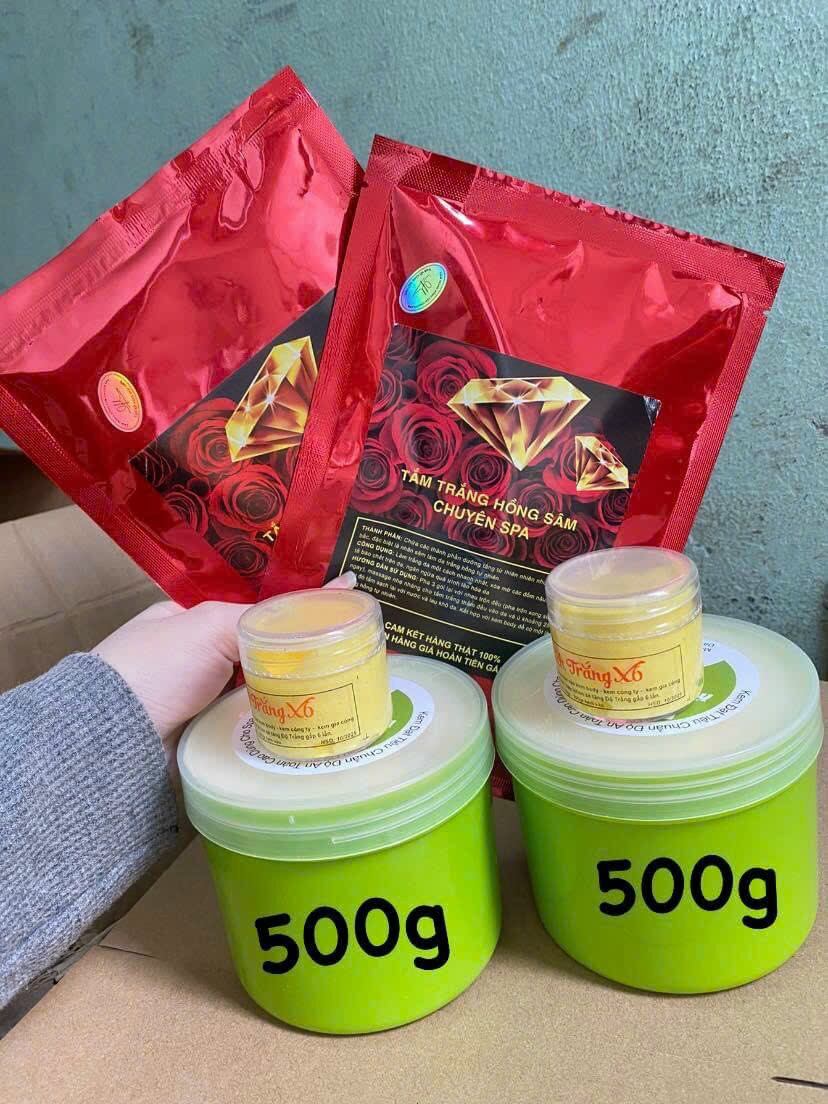 Combo kem tẩy mạnh Thái Lan, tắm hồng sâm và kích x6