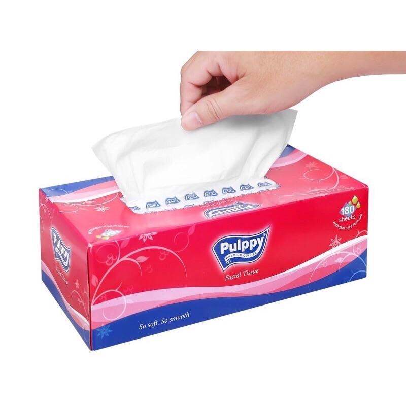 Khăn giấy rút Pulppy lốc 5 hộp x180 tờ/khăn giấy lụa hộp/ khăn giấy ăn