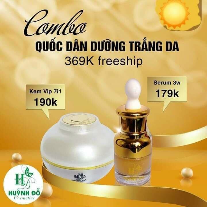 Combo dưỡng trắng sẽ khích lỗ chân lông huỳnh đỗ