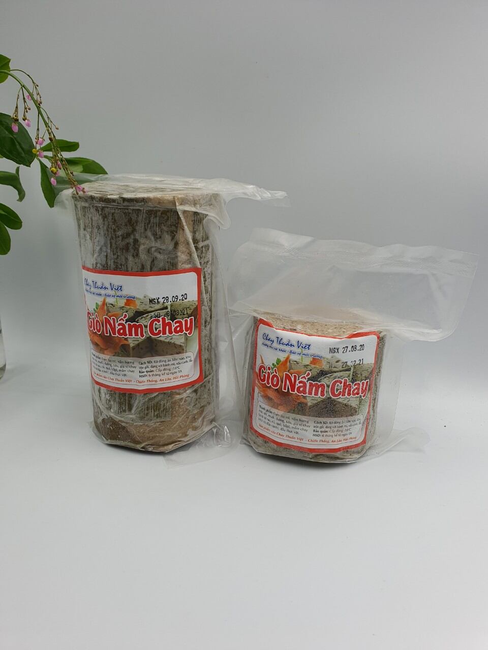 Giò nấm chay 1kg thuần việt thực phẩm chay giao hàng ngay sau 1-2h