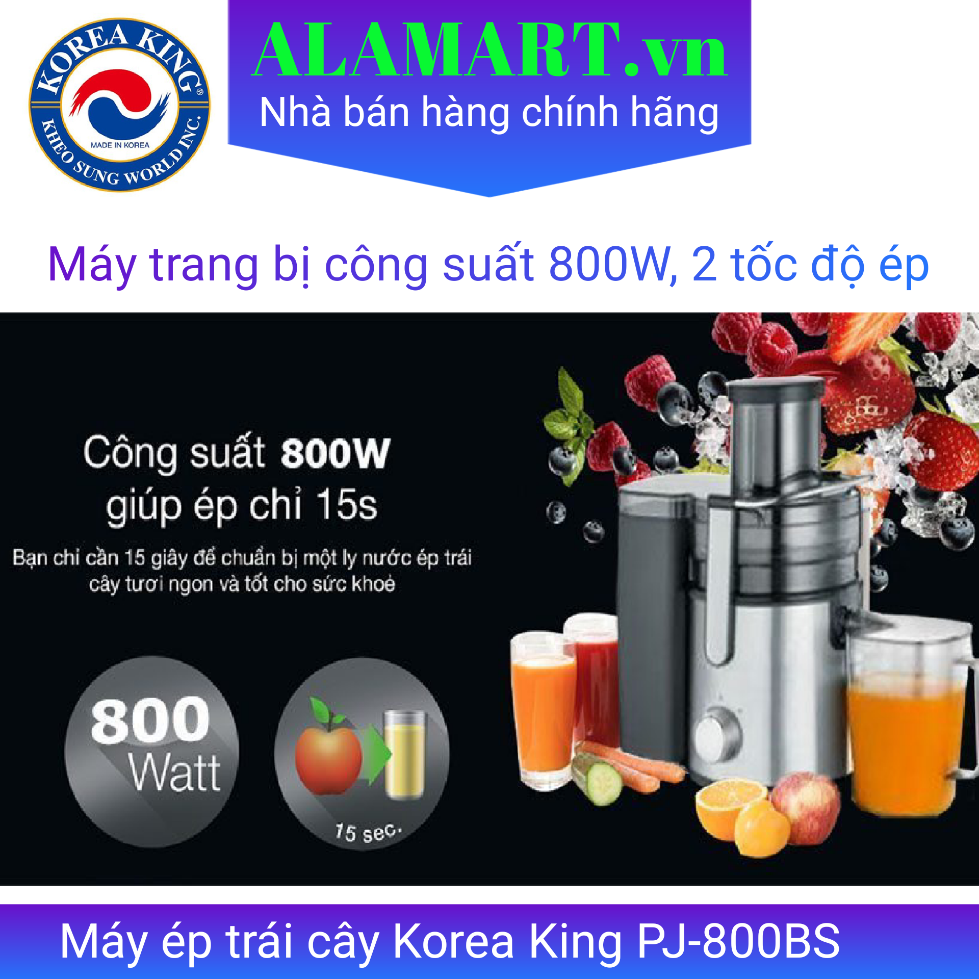 Máy ép trái cây Korea King PJ-800BS
