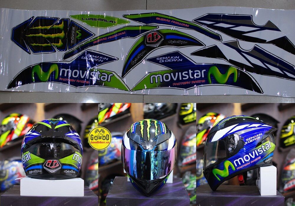Tem Monster  dán mũ bảo hiểm Fullface