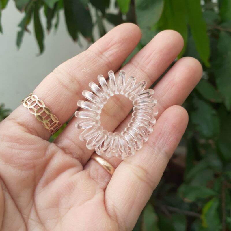 Túi 10 Lò xo cột tóc màu trắng trong suốt (cở nhỏ 2.5cm)