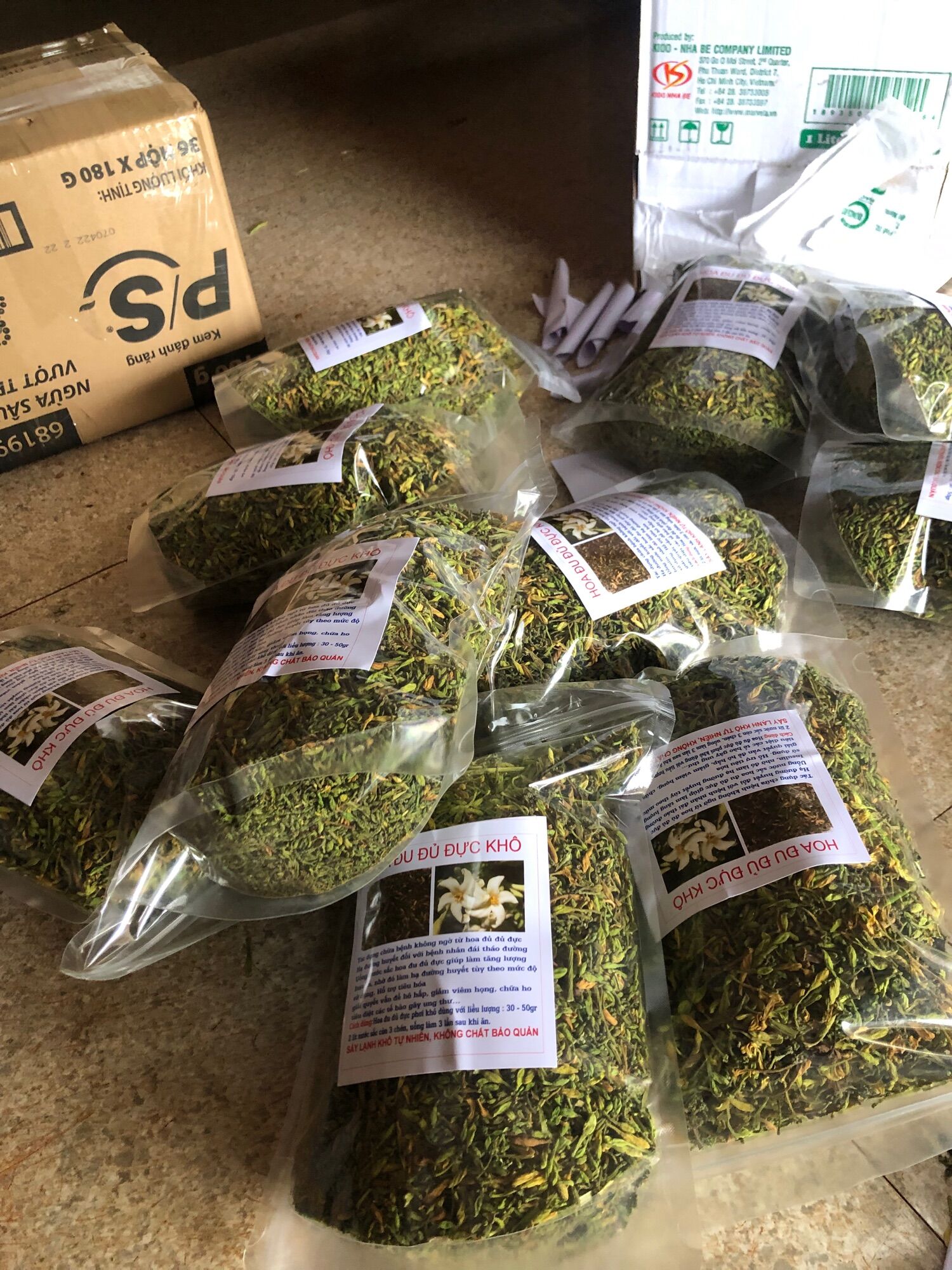 Hoa đu đủ đực sấy khô túi 500g