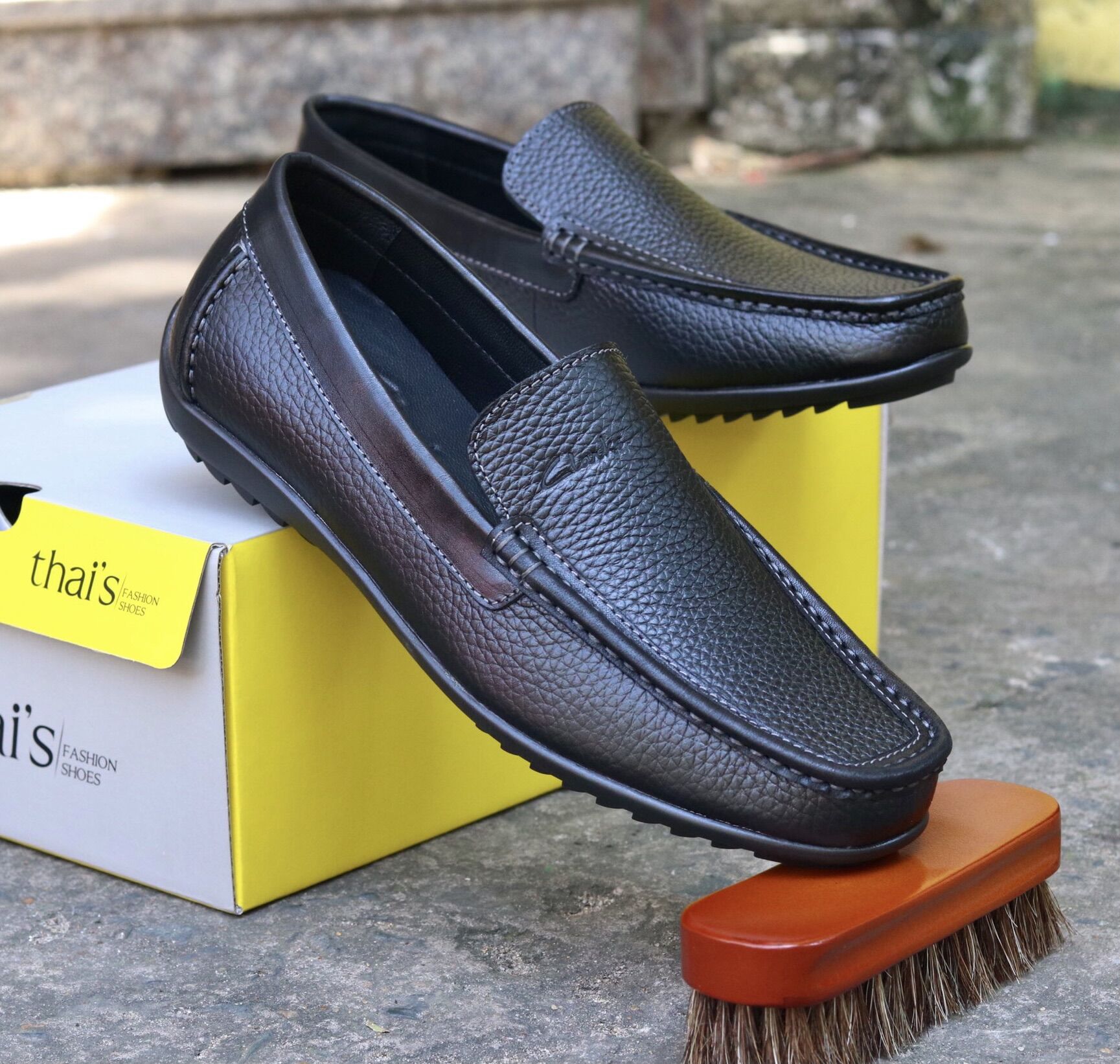 Giày lười CLARKS Thái Lan da bò mềm GCL02. Tặng 1 đôi tất, bảo hành 2 năm