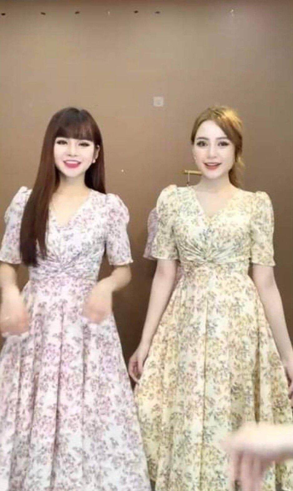 Đầm xòe xoắn ngực Monoco