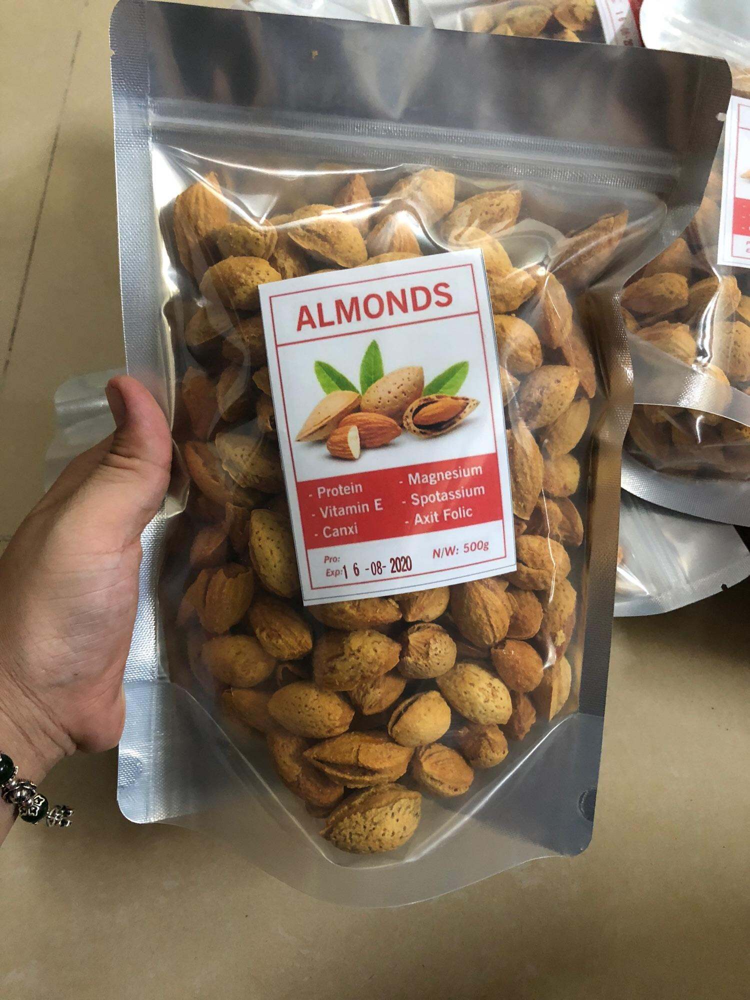 hạnh nhân rang bơ vỏ mỏng túi 500gr