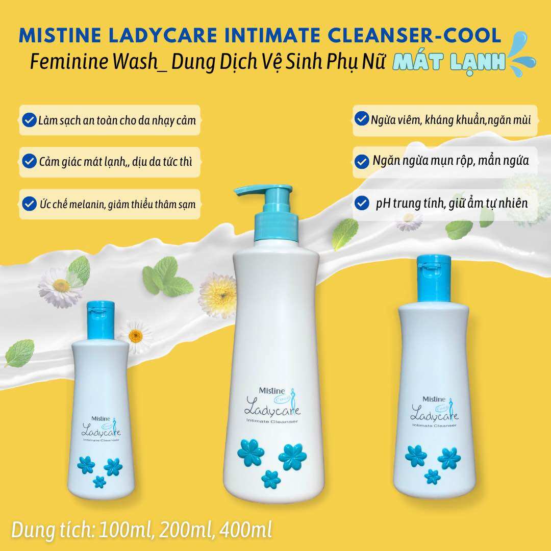 Dung dịch vệ sinh phụ nữ mistine lady care intimate cleanser - 100ml - lady cool