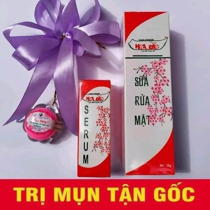 combo kem mụn đông y hoa đào