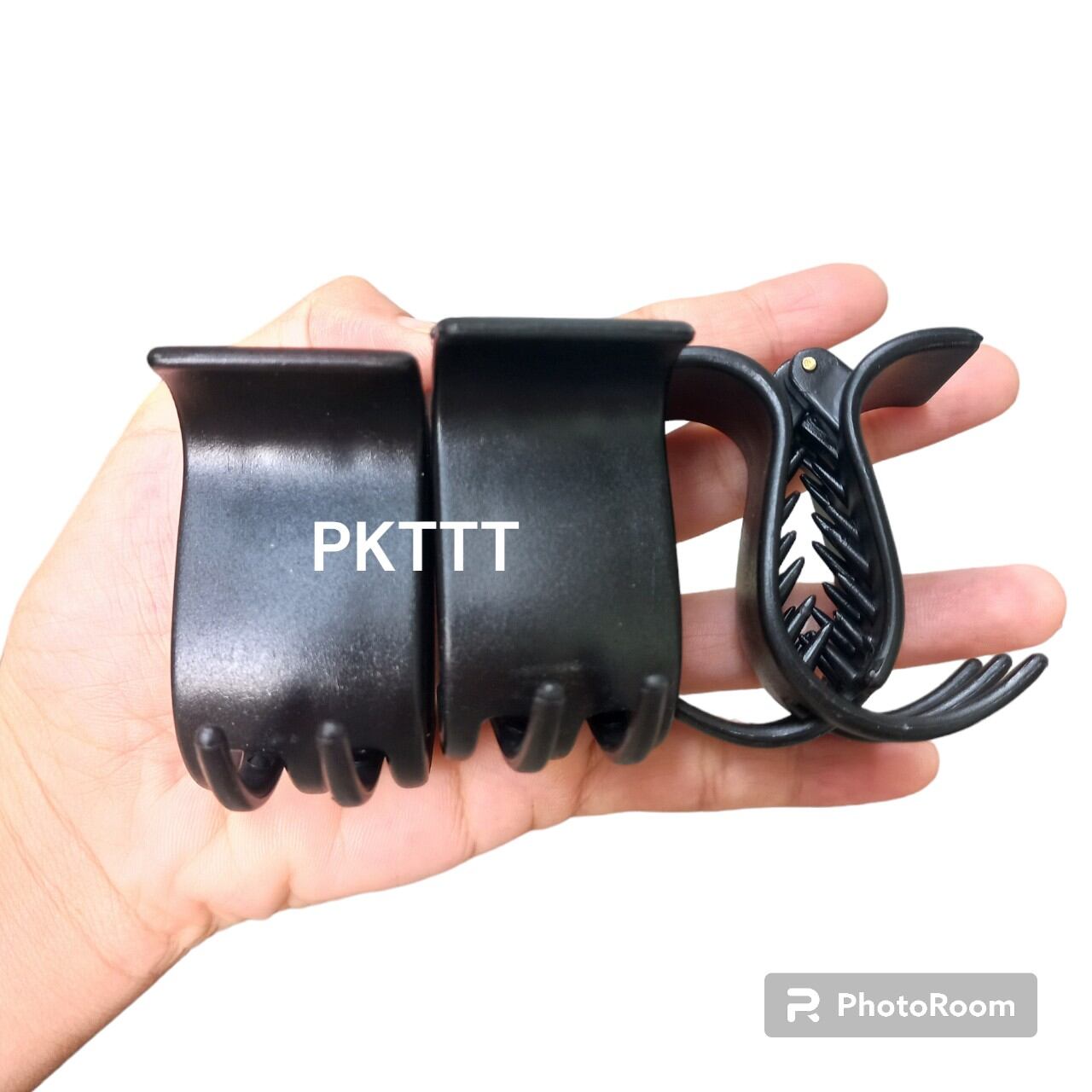 Lố 12 kẹp tóc 5 răng nhám màu đen (loại mềm)