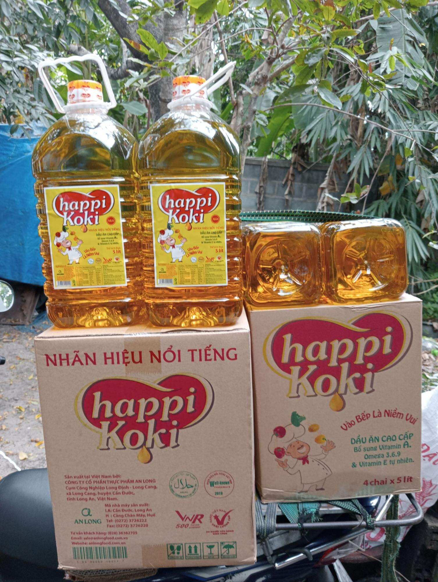 dầu ăn Happi Koki thùng 4 bình