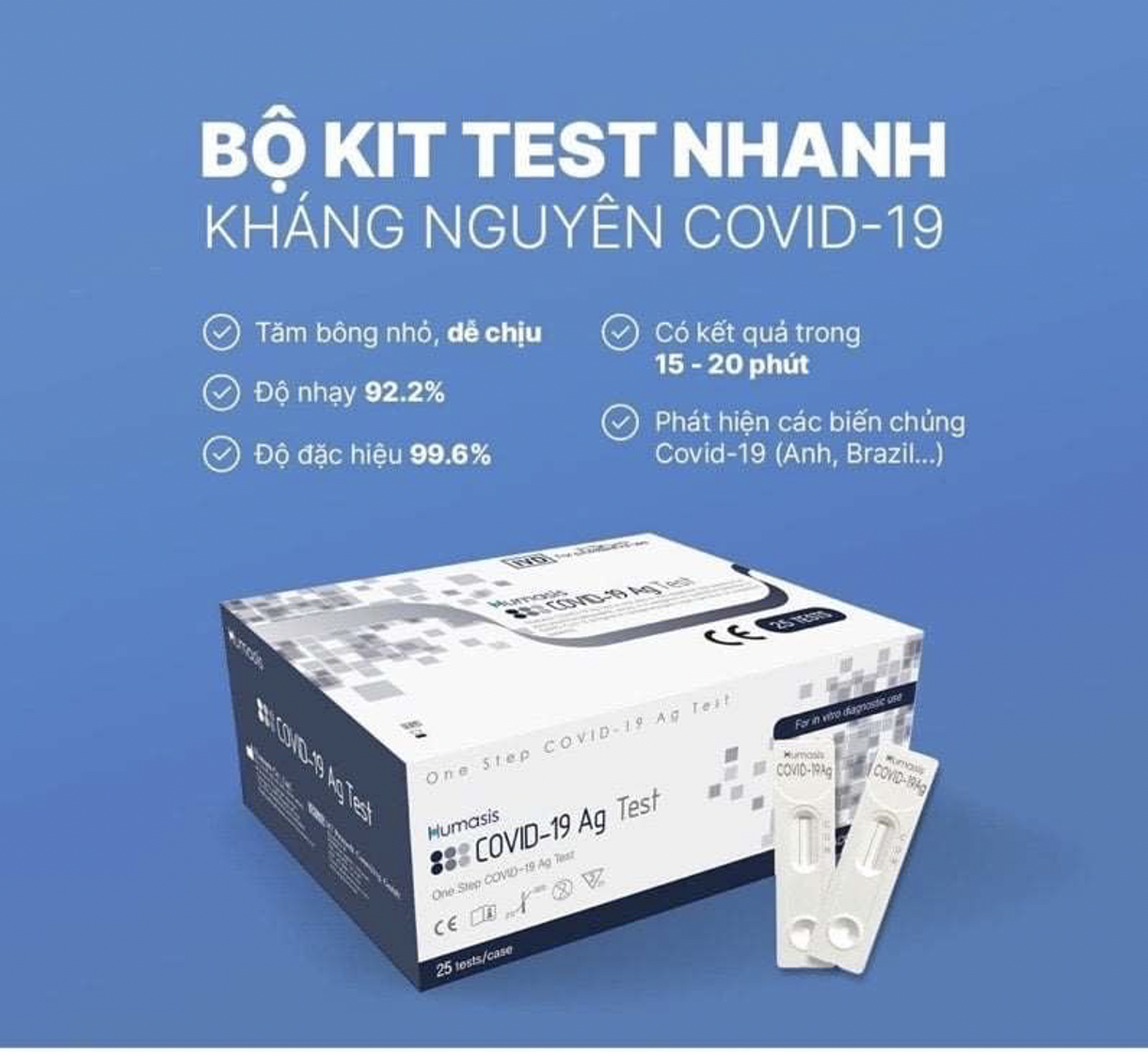 1 hộp test humasis 25 que