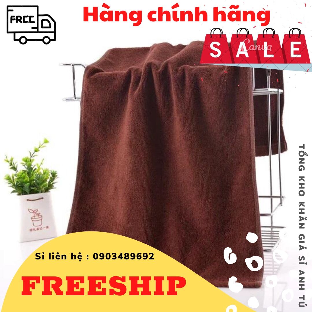 Khăn tắm Khách sạn Spa nâu đậm khổ lớn 70x140cm