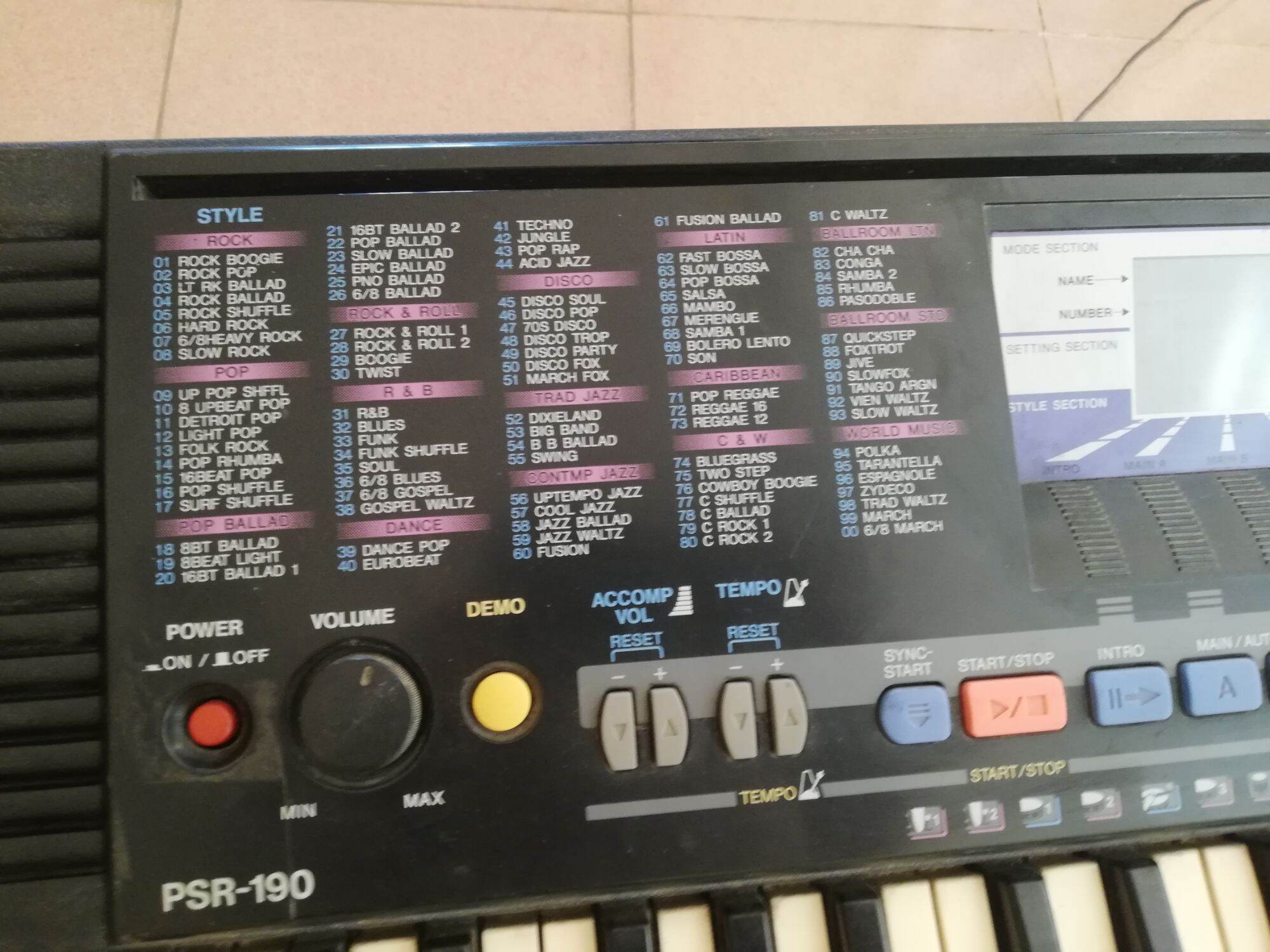 Đàn organ Yamaha psr 190
