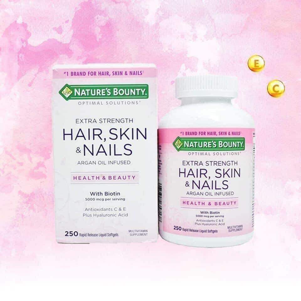 Hair skin nail Nature's Bounty – Viên đẹp da, tóc móng 250 viên của Mỹ