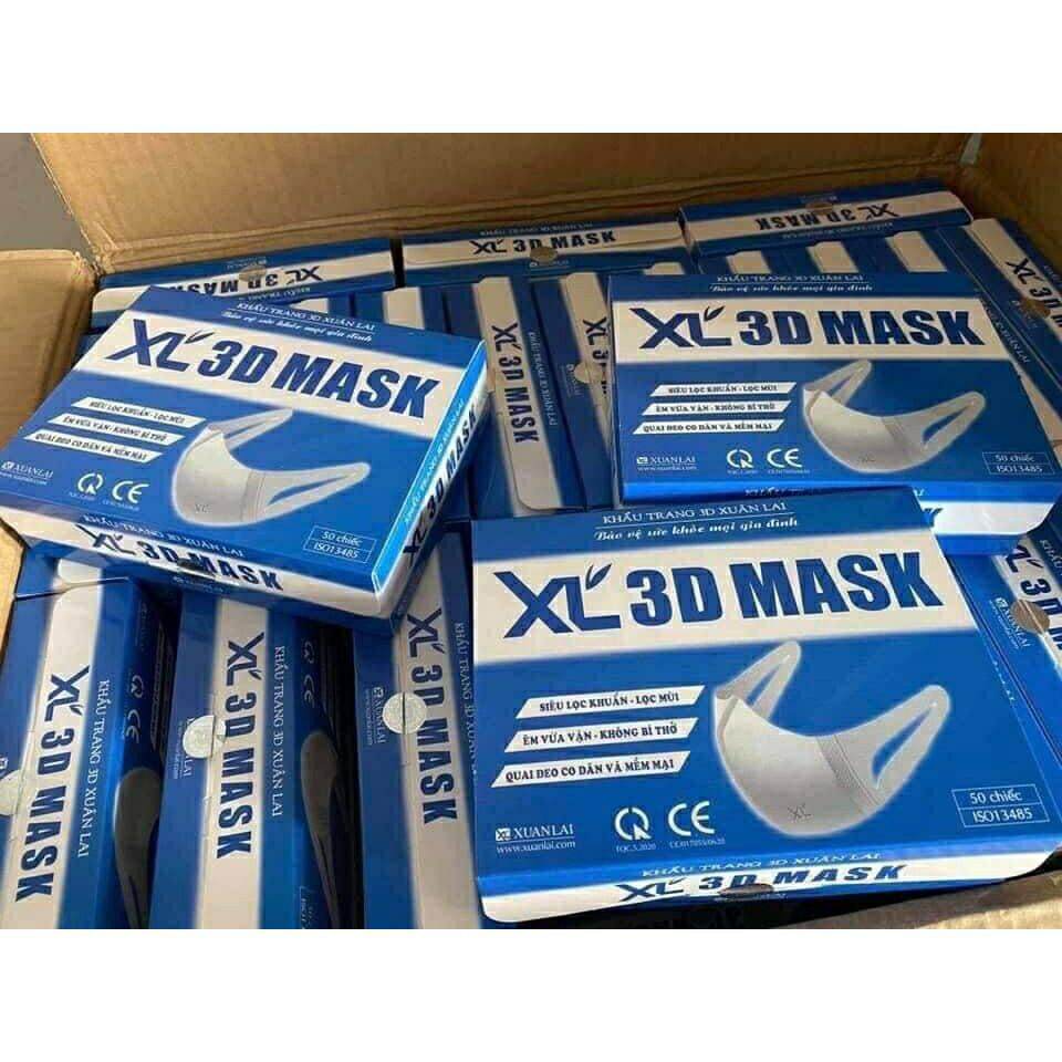 [HCM]Khẩu trang 3D Mask Xuân Lai hộp 50 cái có lớp kháng khuẩntem chống giả