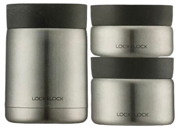 [HCM Giao siêu tốc 2h] Bộ 3 Hộp Cơm (460ml - 420ml - 280ml, kèm túi, đũa Lock&Lock) - Thép Không Gỉ Inox 304 Lock&Lock