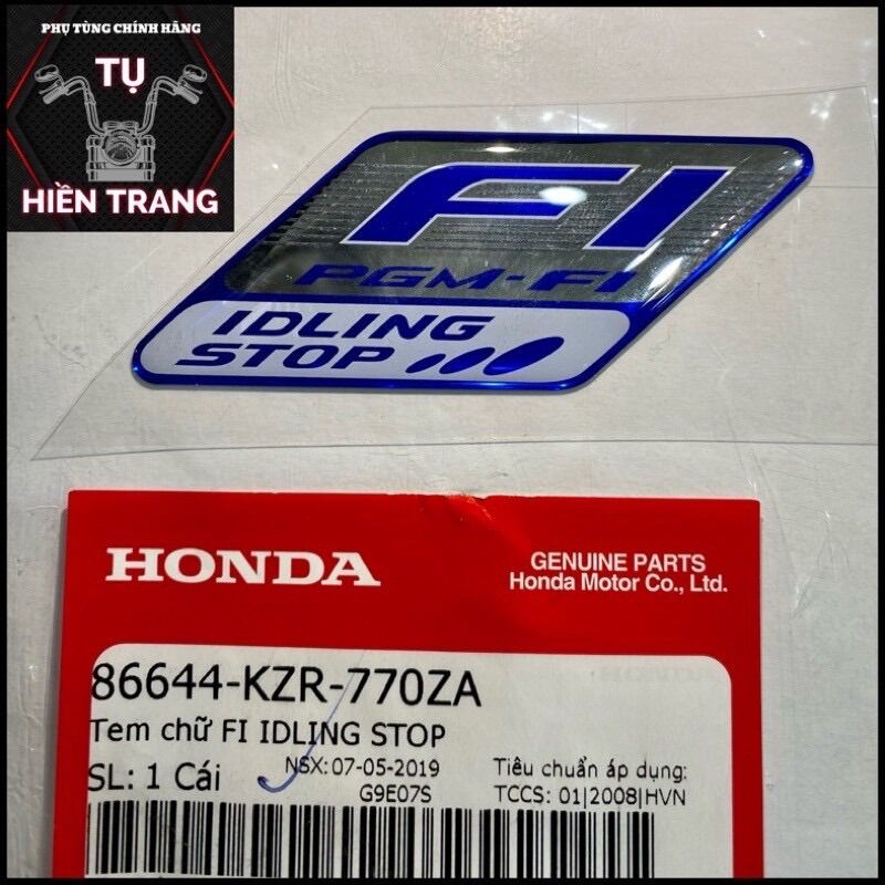 Tem chữ fi-idling stop nổi zin chính hãng honda