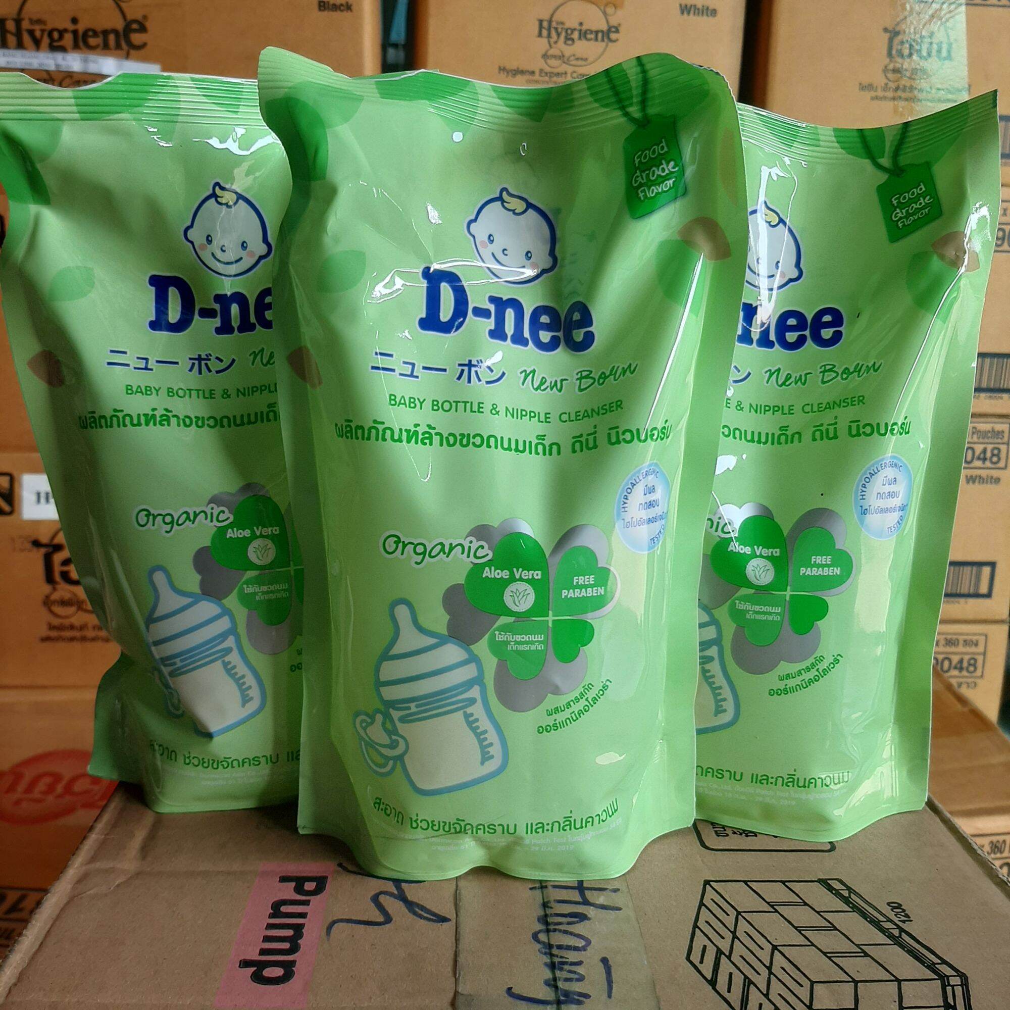 ( sét 3 gói) Nước rửa bình sữa Dnee Thái lan gói 600ml