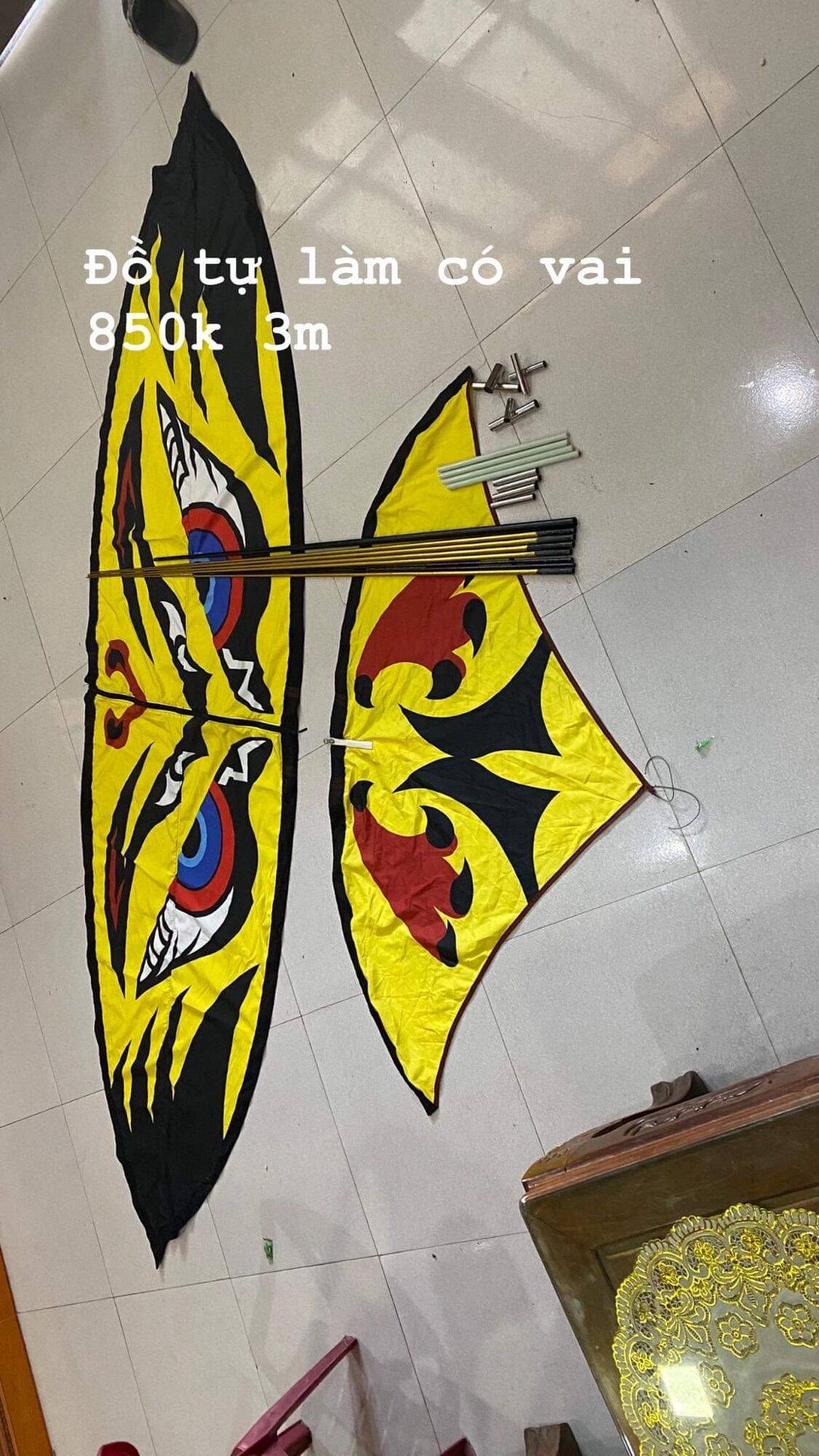 Diều cú đuôi cá tự lên khung 3m1, áo 2m9 cacbon