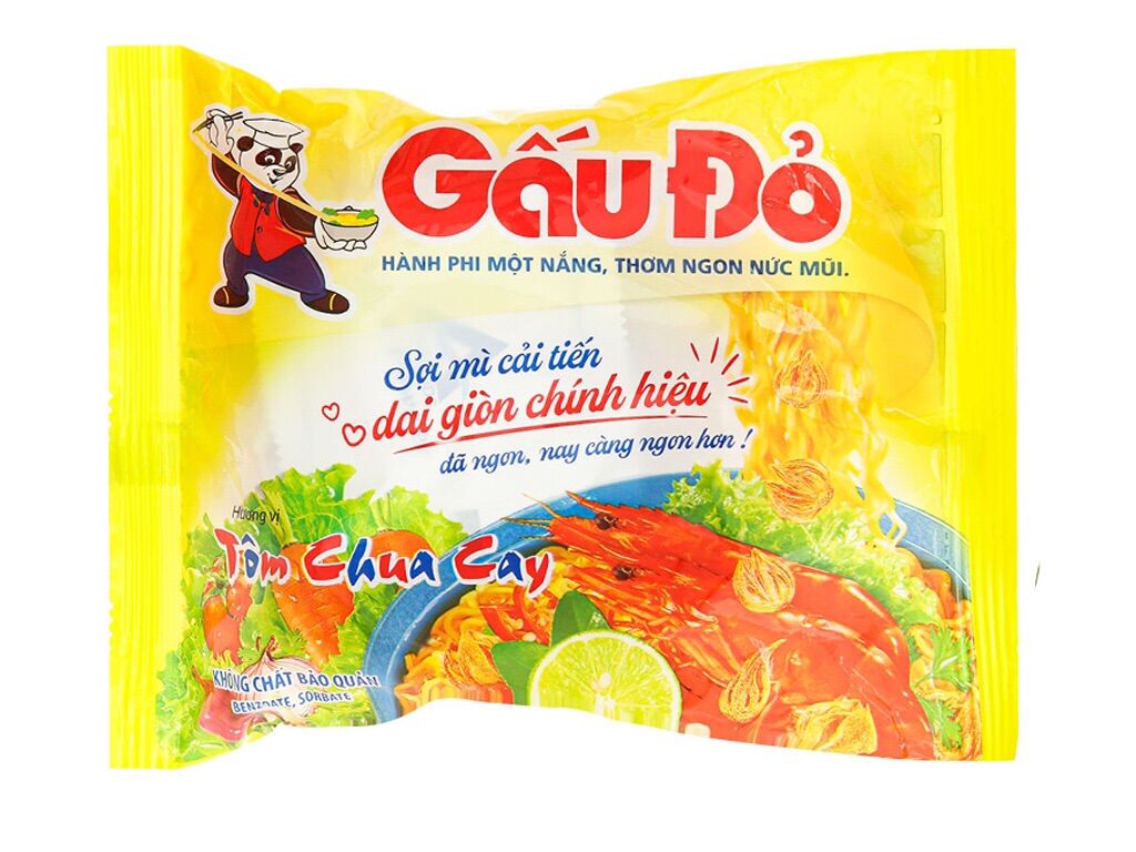 Mì Gấu Đỏ Tôm Chua Cay Thùng 30 63g