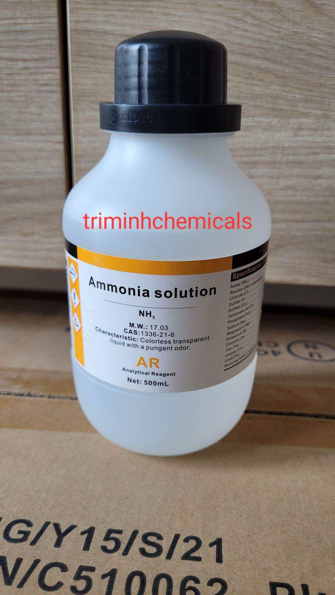 NH3 amoniac tinh khiết ( NH4OH, ammonium hydroxide )chai 500ml
