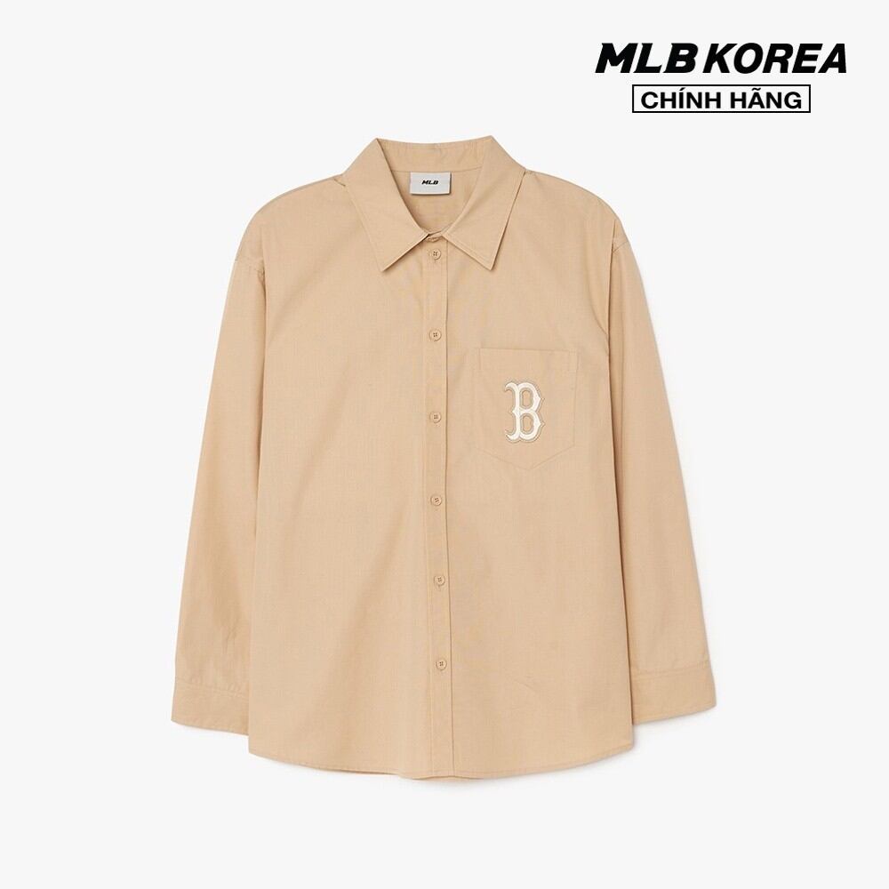 Mlb - áo sơ mi unisex tay dài classic monogram big logo 3awsm0131-43sal