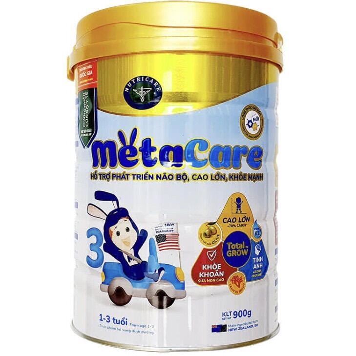 (COMBO 2 LON) Sữa bột Metacare 3 900g