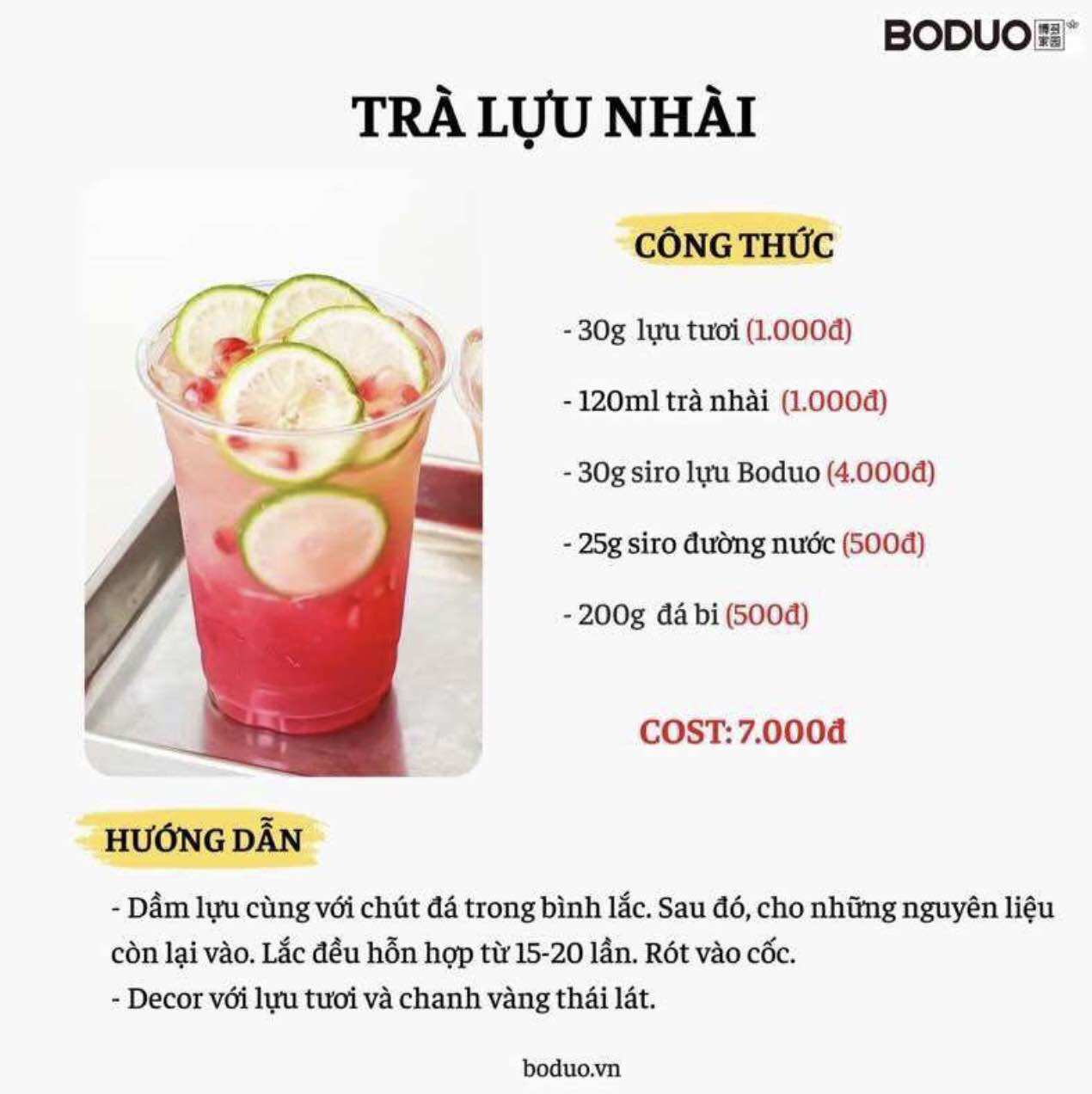 Siro lựu Boduo chai 1kg