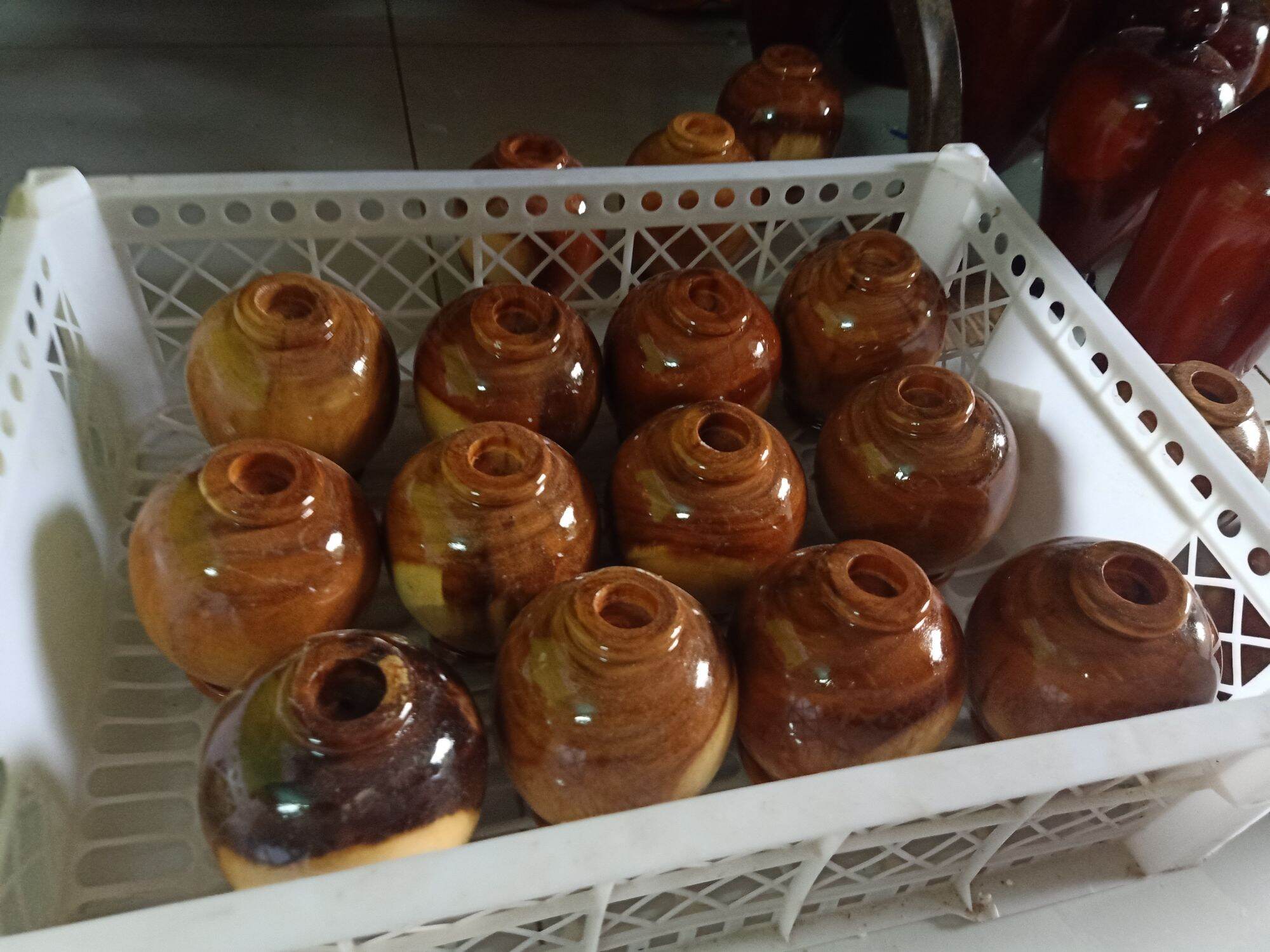Chum phú quý phong thủy mịni gỗ tràm cao 10cm