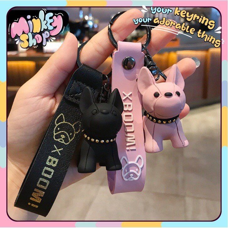 Sỉ - combo 6 móc khoá Chó Bull - mix màu