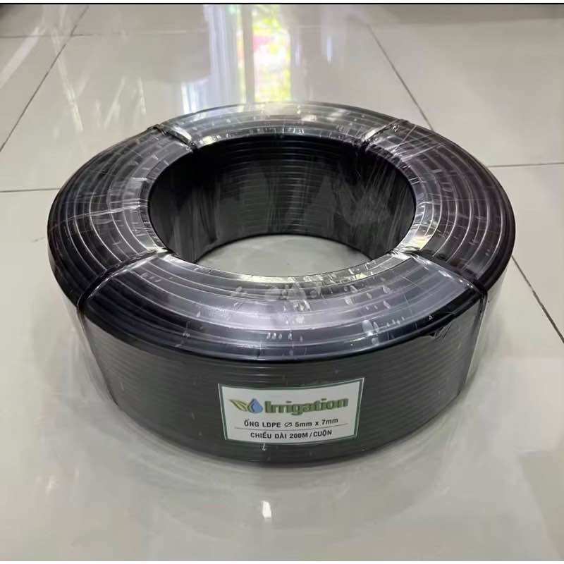 Cuộn 200 mét Ống LDPE 6ly nhựa nguyên sinh 100%, sử dụng trong hệ thống tưới tự động, tưới phun sương