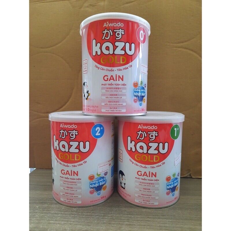 Sữa bột Kazu Gain gold 0+, 1+, 2+. 810g lon