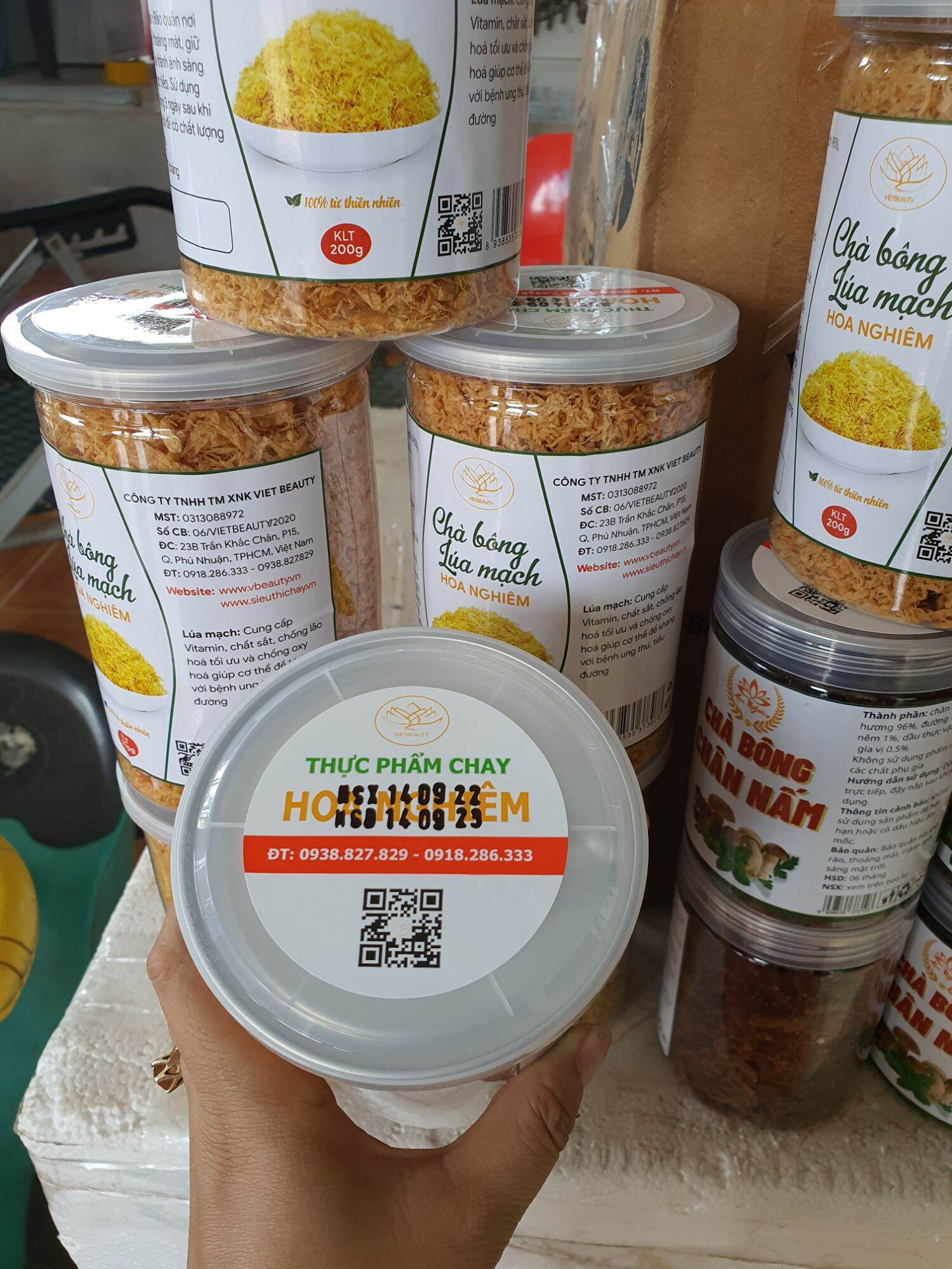 Chà bông Lúa Mạch Chay Hoa Nghiêm 200gr. date mới liên tục