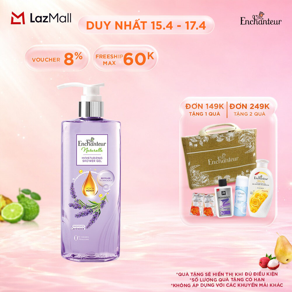 Sữa tắm Naturelle Lavender 510g + Tặng Túi sữa tắm 200g (mùi ngẫu nhiên)