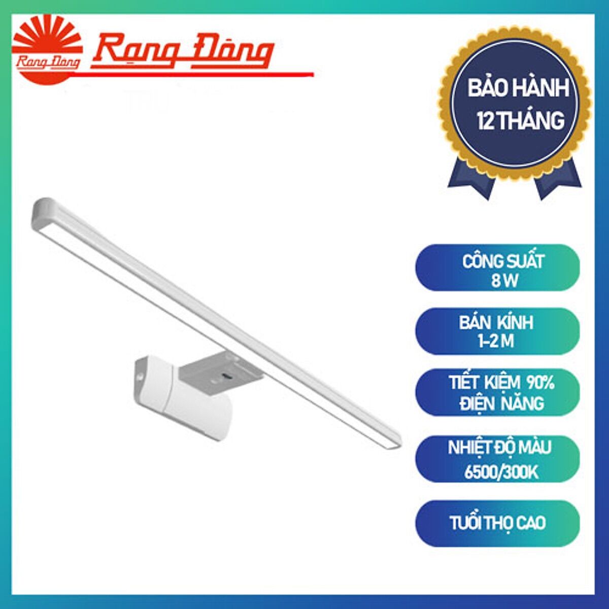 Đèn gương cảm biến rạng đông, đèn gương sensor 8w rạng đông, đèn led chiếu gương 8w rạng đông. led rạng đông.
