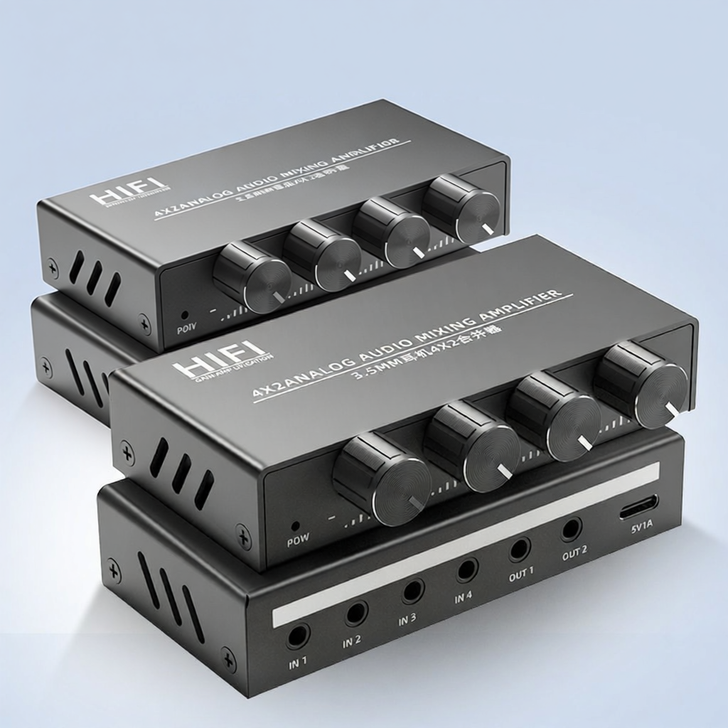 Mixer Âm Thanh Đa Kênh 4 Cổng Nhỏ