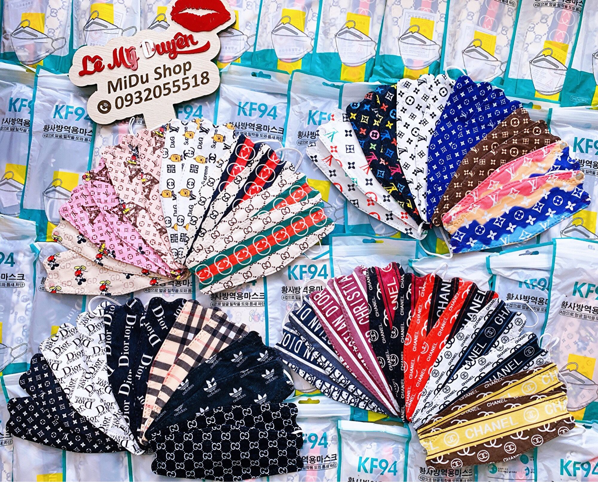 Khẩu trang kf94 hoạ tiết thương hiệu hàng nhập khẩu