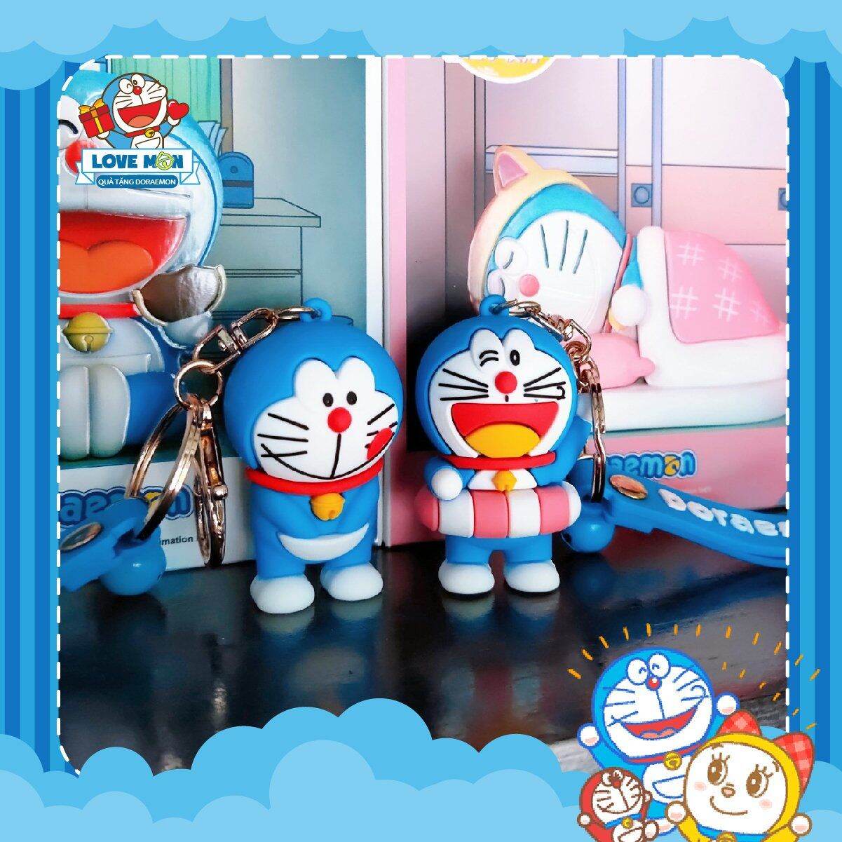Love mon - móc khóa doraemon silicon kèm chuông xinh xắn