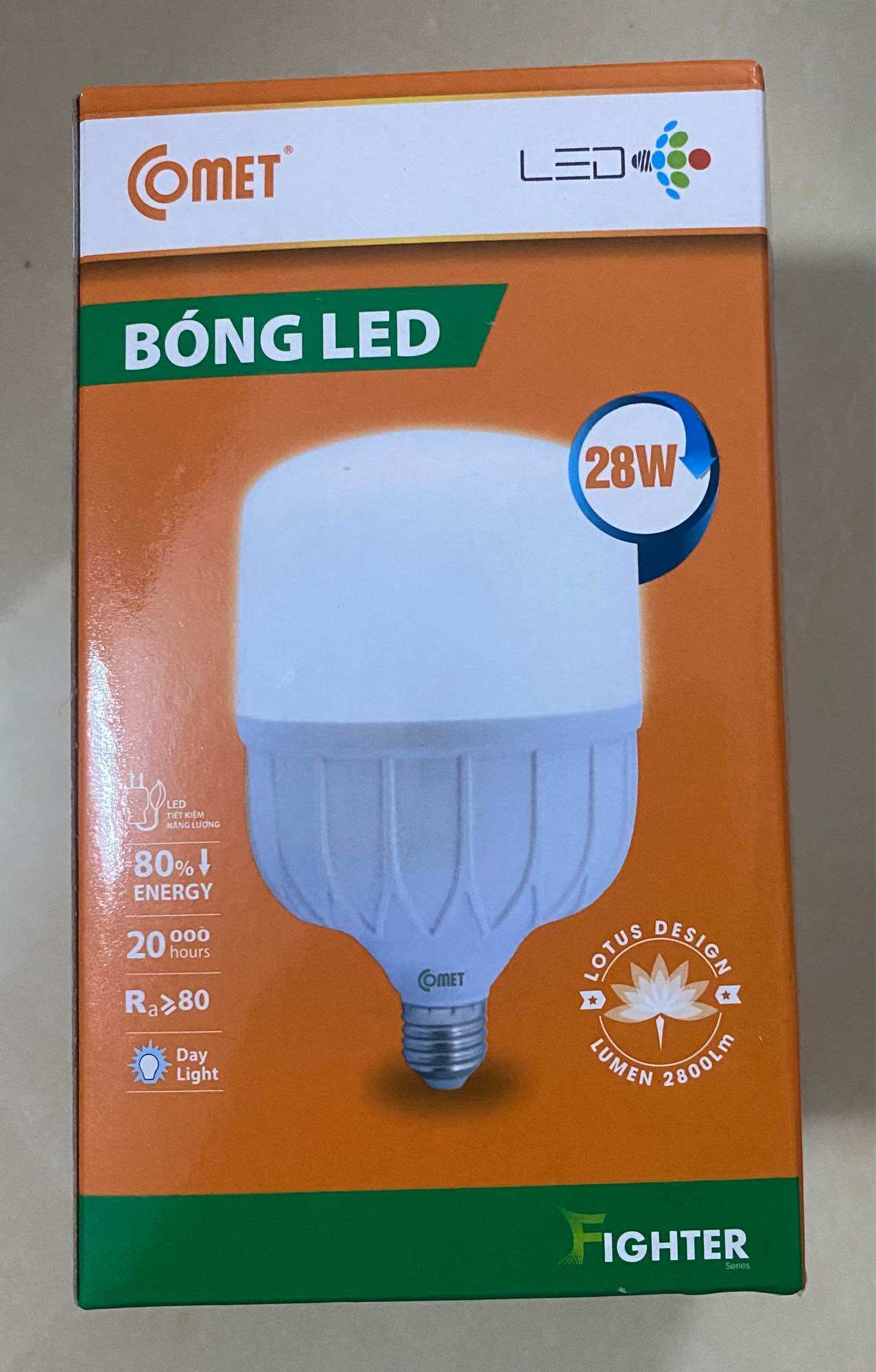 Bóng led trụ công suất lớn comet cb04f028, 28w