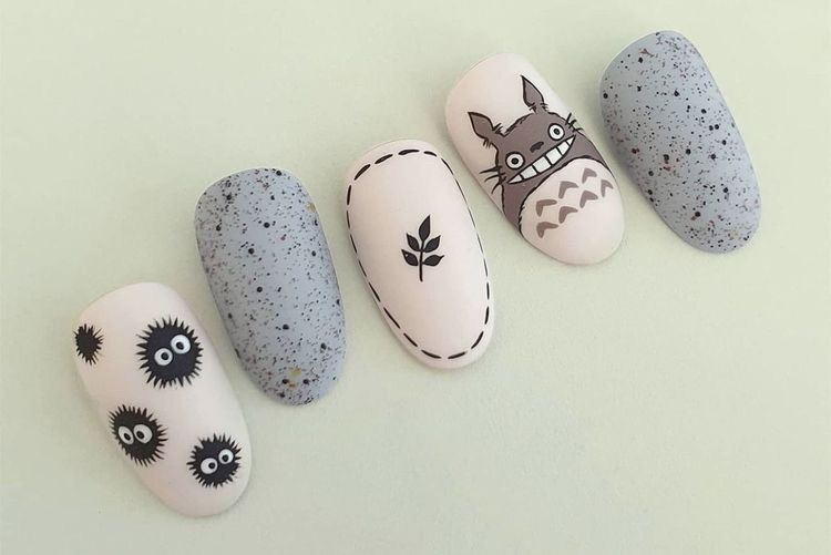 Nail box vẽ TOToro thiết kế theo size móng khách ib gửi size