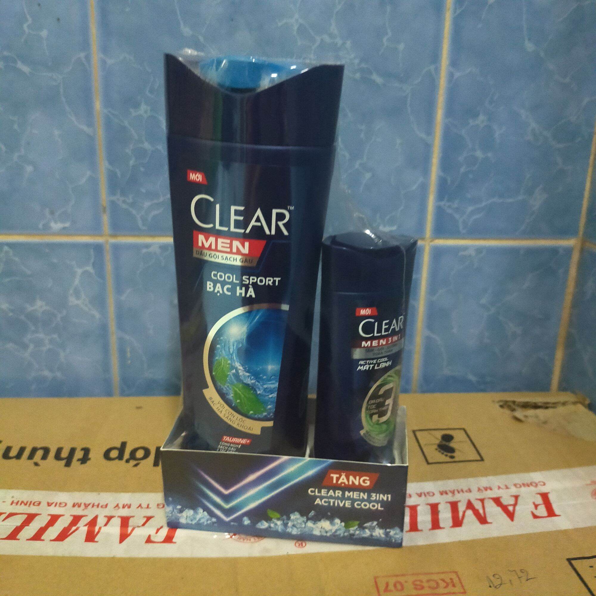 [Hcm]Dầu Gội Clear Men 340G Tặng Kèm Chai Dầu Tắm Gội Clear Men 70G