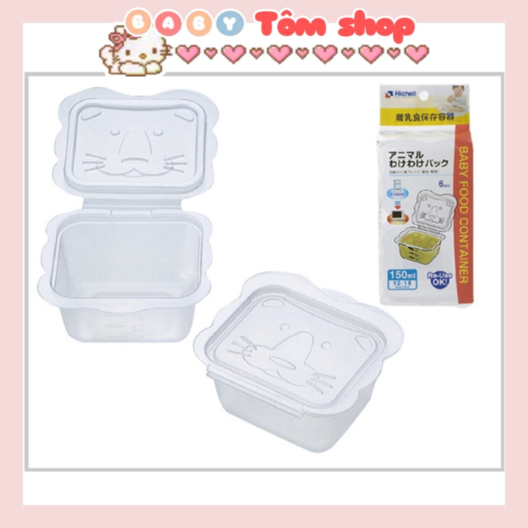 Hộp trữ dời, hộp chia thức ăn dặm Richell Nhật Bản/ Hộp trữ dashi, trữ đồ ăn dặm NPP Baby Tôm