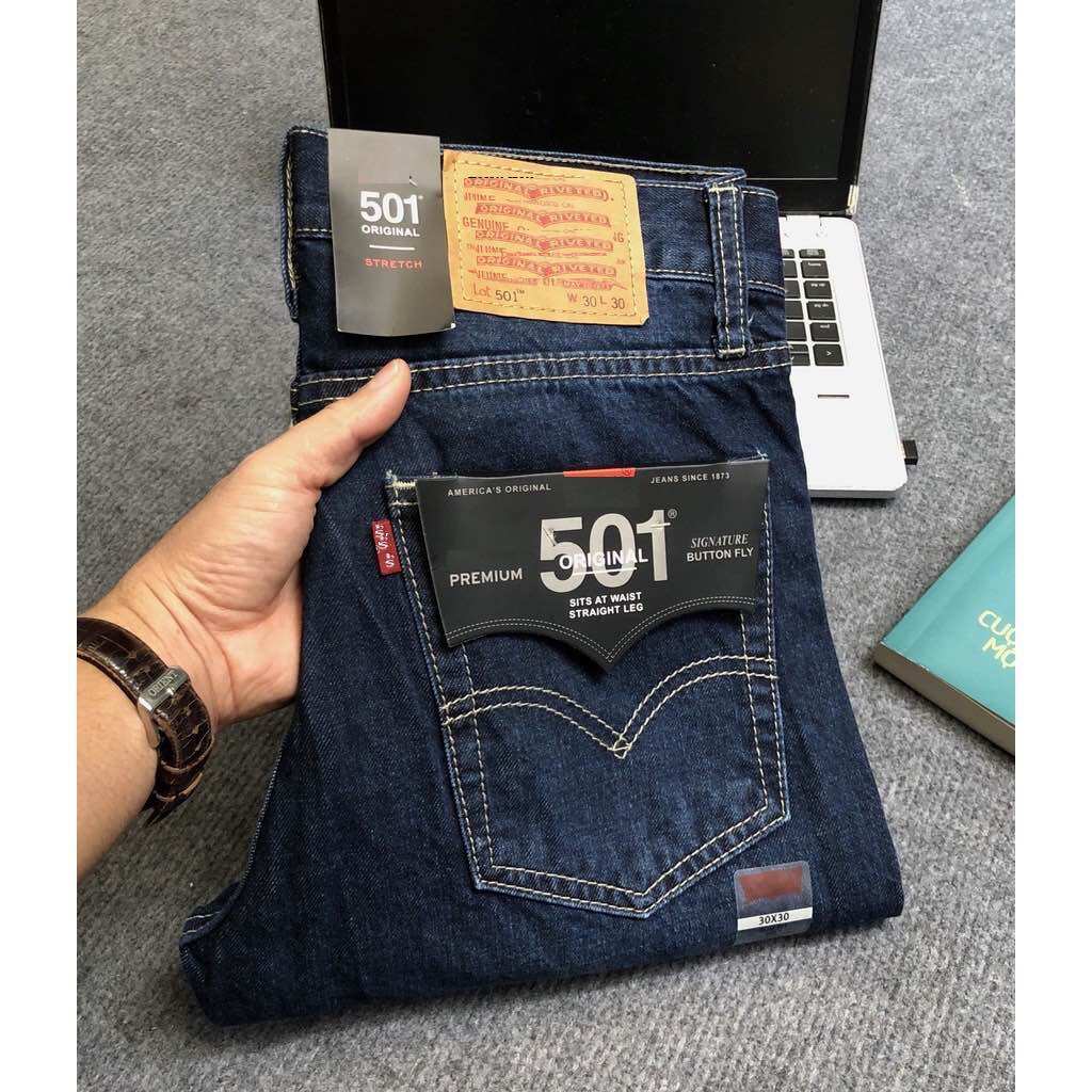 [HCM]Quần jean nam Cambodia màu xanh rêu đậm- Form slim - ống 17