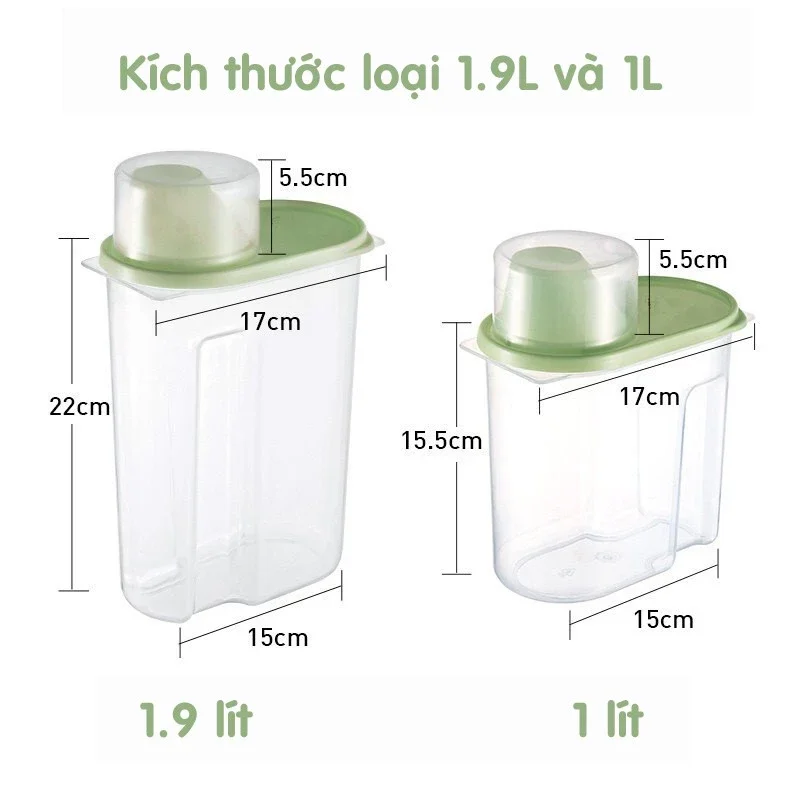 Thùng đựng gạo, thùng đựng ngũ cốc 1.8L