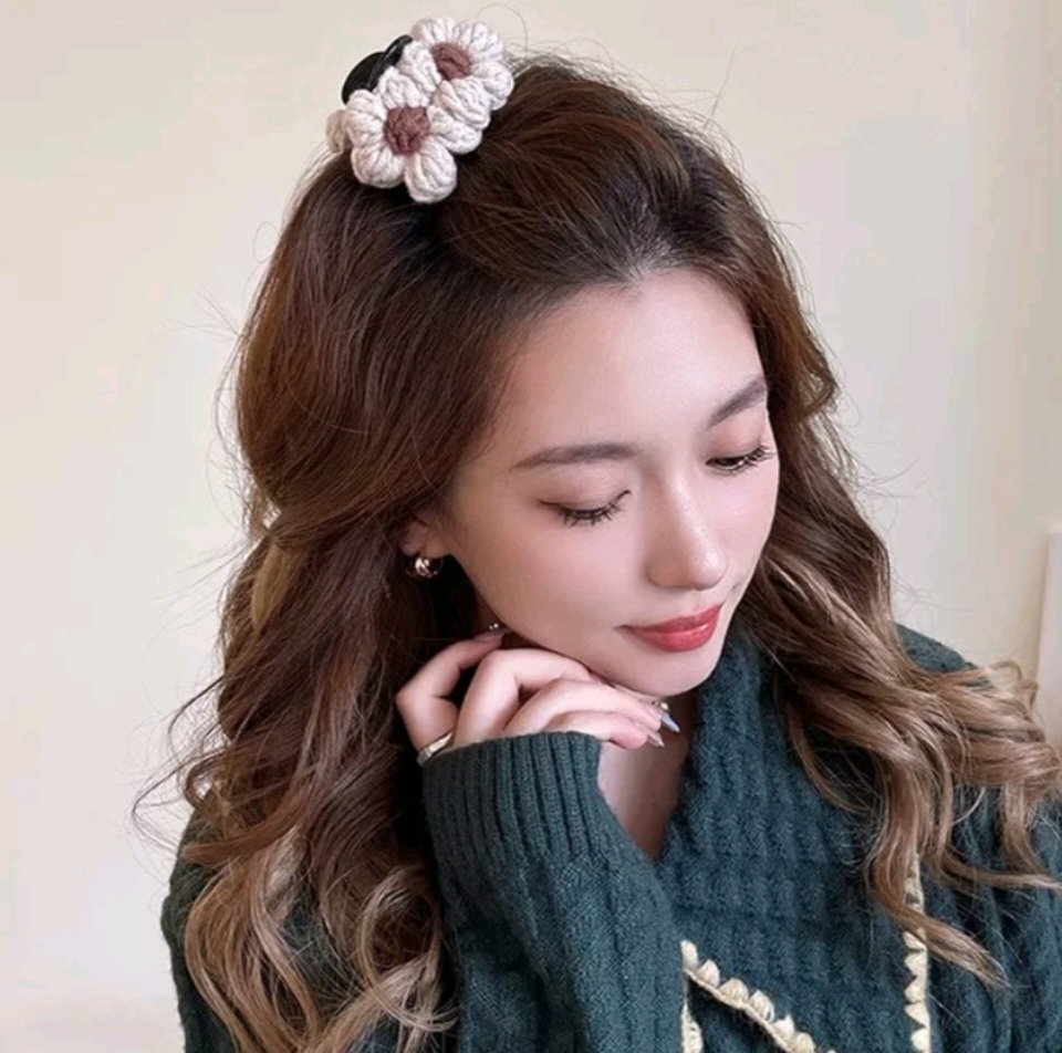 Kẹp tóc len phong cách hàn quốc siêu kute