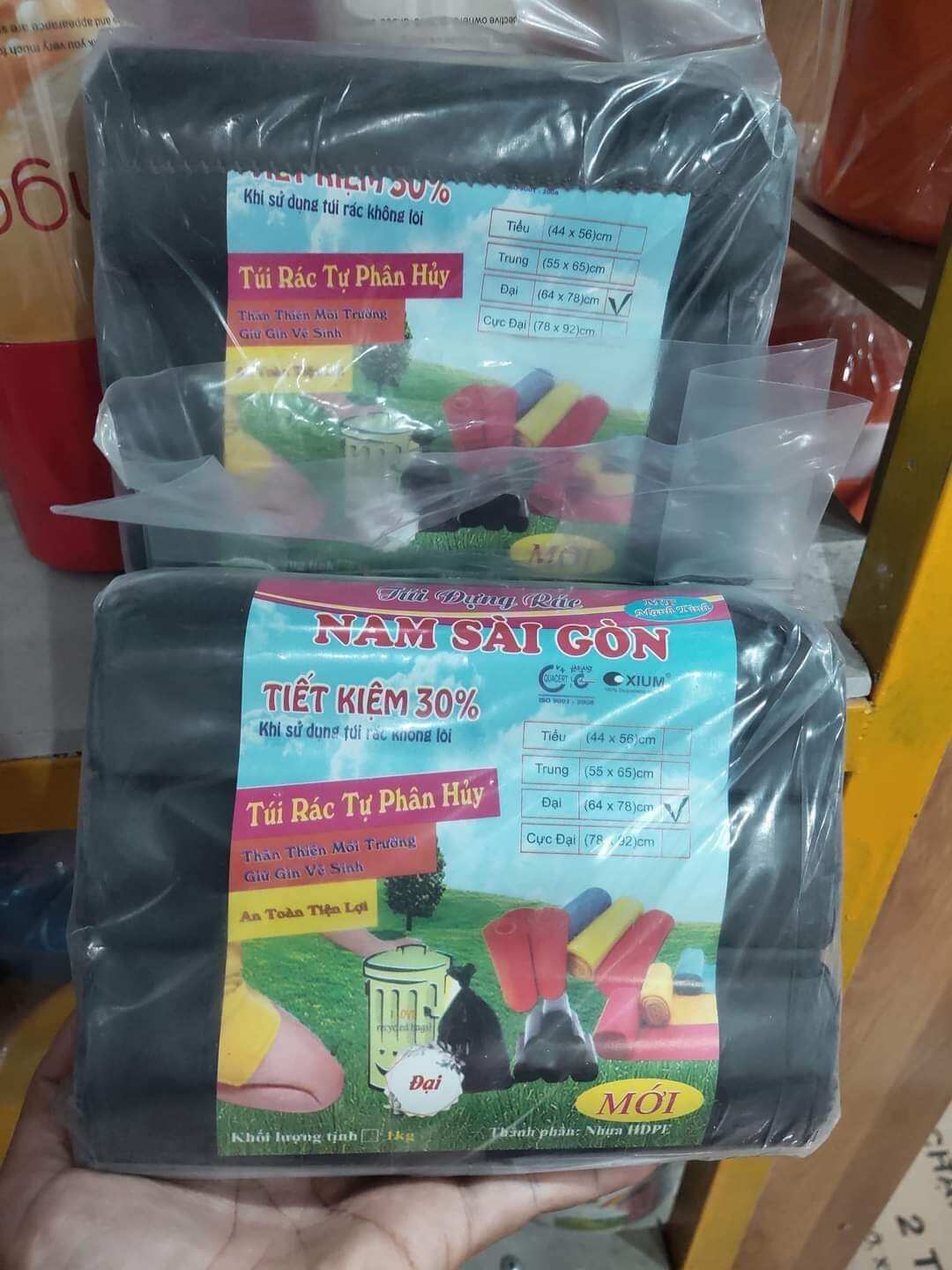 Set 3 cuộn túi đựng rác tự phân hủy 1 kg